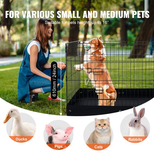 Dog Playpen 4 Panels Foldable Metal Dog Exercise Pen