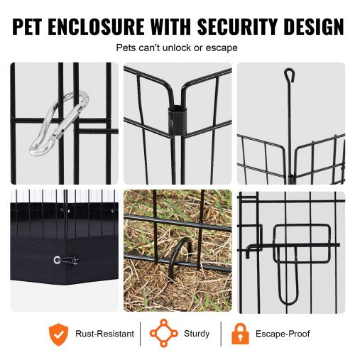 Dog Playpen 4 Panels Foldable Metal Dog Exercise Pen