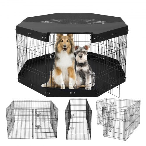 Dog Playpen 8 Panels Foldable Metal Dog Exercise Pen