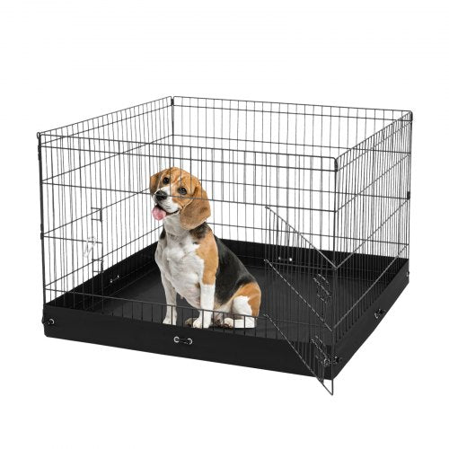 Dog Playpen 4 Panels Foldable Metal Dog Exercise Pen