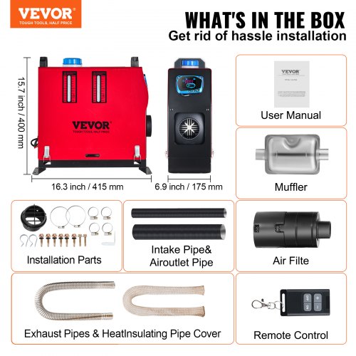 VEVOR 5KW Diesel Air Heater All in One 1 Air Outlet