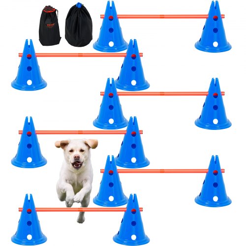 VEVOR Dog Agility Hurdle Cone Set 6 PCS Kit-12 xCones