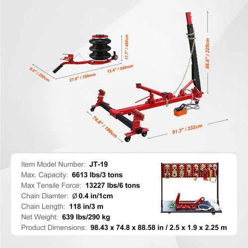 VEVOR Auto Body Frame Straightener, 6 Ton Tension Car