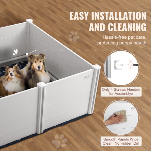 VEVOR Dog Whelping Box 59.8x59.8x24.0in PVC with Rails