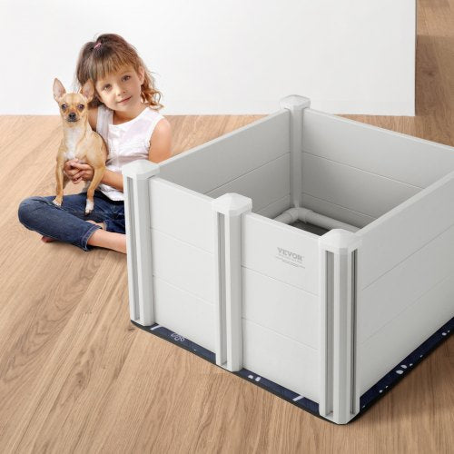 VEVOR Dog Whelping Box 28.3x28.3x18.1in PVC with Rails