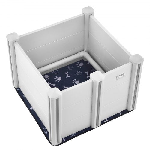 VEVOR Dog Whelping Box 28.3x28.3x18.1in PVC with Rails