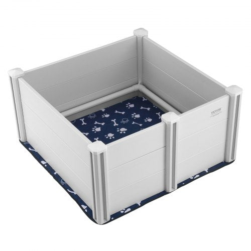 VEVOR Dog Whelping Box 38.6x38.6x18.1in PVC with Rails